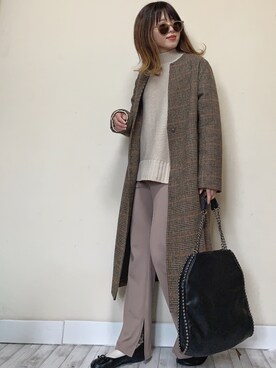 「リップスター」｜「アイテム（ジャケット/アウター）」を使った、Miiさん（レディース・159cm）の冬コーディネート