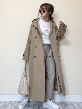 「A.P.C.」｜「アイテム（トレンチコート）」を使った、Miiさん（レディース・159cm）の春コーディネート