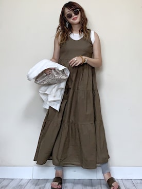 「TRIANGLE PALETTE（トライアングルパレット）のアイテム（ワンピース/ドレス）」を使った、Miiさん（レディース・159cm）の春コーディネート