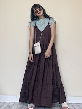「TRIANGLE PALETTE（トライアングルパレット）のアイテム（ワンピース/ドレス）」を使った、Miiさん（レディース・159cm）の夏コーディネート