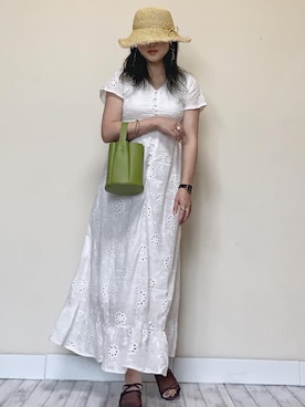 「ピスタチオ」｜「アイテム（腕時計）」を使った、Miiさん（レディース・159cm）の夏コーディネート