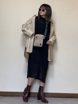 「4youstory（フォーユーストーリー）のアイテム（ワンピース）」を使った、Miiさん（レディース・159cm）の秋コーディネート