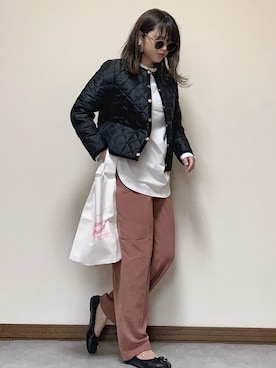 「Traditional Weatherwear（トラディショナルウェザーウェア）のMARCHE BAG MINI（トートバッグ）」を使った、Miiさん（レディース・159cm）の秋コーディネート