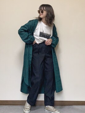 「LEE」｜「アイテム（シャツワンピース）」を使った、Miiさん（レディース・159cm）の秋コーディネート