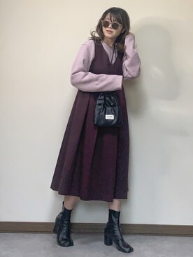 「sesenta（セセンタ）の【sesenta】足袋（タビ）ショートブーツ（7cmヒール）（ブーツ）」を使った、Miiさん（レディース・159cm）の秋コーディネート