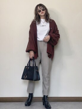 「sesenta（セセンタ）の【sesenta】足袋（タビ）ショートブーツ（7cmヒール）（ブーツ）」を使った、Miiさん（レディース・159cm）の冬コーディネート