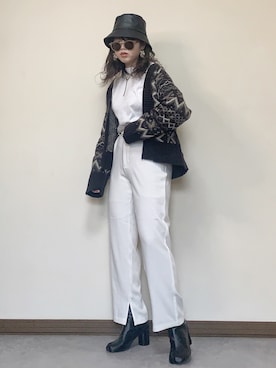 「sesenta（セセンタ）の【sesenta】足袋（タビ）ショートブーツ（7cmヒール）（ブーツ）」を使った、Miiさん（レディース・159cm）の冬コーディネート