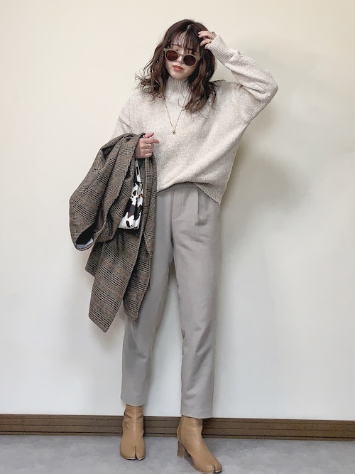 【Willful by lipstar】　チェック＆無地ノーカラーコート Willful by lipstar】 チェック＆無地ノーカラーコート