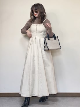 「sesenta（セセンタ）の【sesenta】足袋（タビ）ショートブーツ（7cmヒール）（ブーツ）」を使った、Miiさん（レディース・159cm）の冬コーディネート