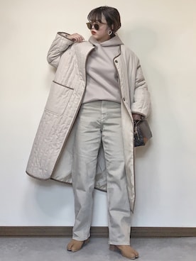 「URBAN RESEARCH Sonny Label（アーバンリサーチサニーレーベル）のポンチルーズパーカー2（Tシャツ/カットソー）」を使った、Miiさん（レディース・159cm）の冬コーディネート