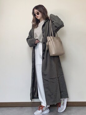 「RODE SKO」｜「アイテム（ステンカラーコート）」を使った、Miiさん（レディース・159cm）の冬コーディネート