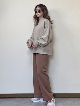 「AmbreNeige」｜「アイテム（スウェット）」を使った、Miiさん（レディース・159cm）の冬コーディネート