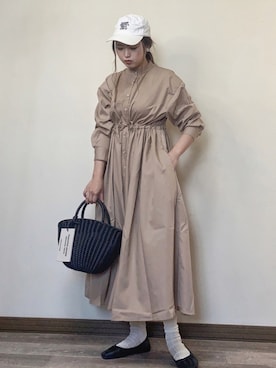 「春めきシューズ」｜「アイテム（シャツワンピース）」を使った、Miiさん（レディース・159cm）の春コーディネート
