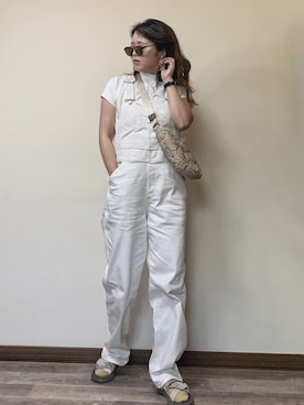 「EDWIN（エドウィン）のアイテム（オールインワン・サロペット）」を使った、Miiさん（レディース・159cm）の夏コーディネート