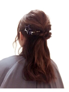 「ヘアアレンジ」｜「アイテム（MA-1）」を使った、eicoさん（レディース・158cm）の冬コーディネート