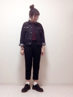 「Dr. Martens（ドクターマーチン）のDr.Martens (ドクターマーチン)/1461 3EYE GIBSON SHOES（その他シューズ）」を使った、eicoさん（レディース・158cm）の春コーディネート
