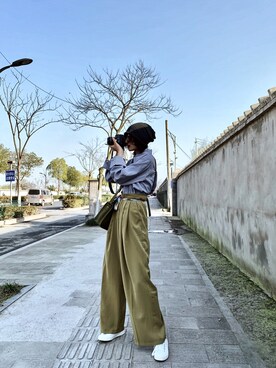 「搭配」｜「アイテム（トップス）」を使った、小-红-小_红さん（レディース・168cm）の春コーディネート