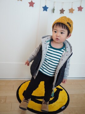 「URBAN RESEARCH DOORS（アーバンリサーチドアーズ）のアイテム（パーカー）」を使った、eityさん（キッズ・80cm）の冬コーディネート