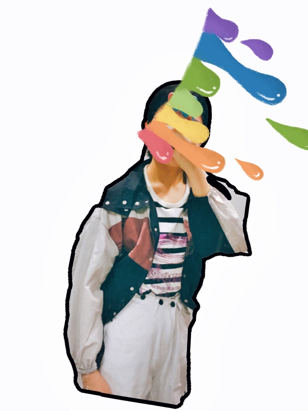 「春コーデ」｜「earth music&ecologyのid カラーブロックナイロンブルゾン ●（ナイロンジャケット、ブルー系）」を使った、AriesCさん（レディース・160cm）の春コーディネートの1枚目の写真
