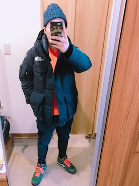 「RAGEBLUE（レイジブルー）のアイテム（ニットキャップ/ビーニー）」を使った、style0005さん（メンズ・172cm）の冬コーディネート