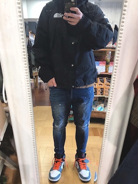 「シュプリーム」｜「アイテム（マウンテンパーカー）」を使った、style0005さん（メンズ・172cm）の冬コーディネート