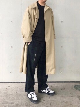 「MR.GENTLEMAN（ミスタージェントルマン）のアイテム（スラックス）」を使った、ttwangwangさん（メンズ・180cm）の春コーディネート