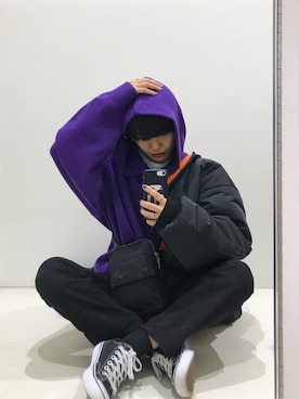 「2018マイベストコーデ」｜「アイテム（MA-1）」を使った、川越由衣さん（レディース・154cm）の冬コーディネート