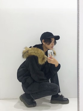 「N2B」｜「アイテム（ブルゾン）」を使った、川越由衣さん（レディース・154cm）の秋コーディネート