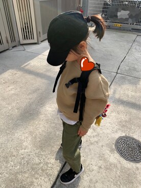 「Lee（リー）のアイテム（バックパック/リュック）」を使った、MAIsuさん（キッズ・120cm）の冬コーディネート
