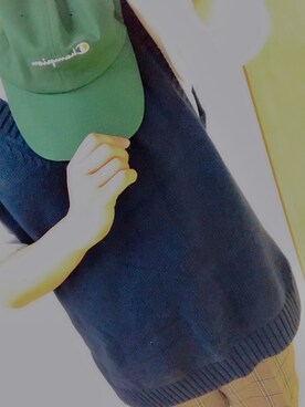 「ジーユーコーデ」｜「アイテム（キャップ）」を使った、ruuuiさん（レディース・157cm）の夏コーディネート