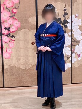 「袴」｜「アイテム（その他）」を使った、makoさん（レディース・163cm）の春コーディネート