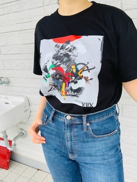 「グッズTシャツ」｜makoさん（レディース・163cm）の春コーディネート