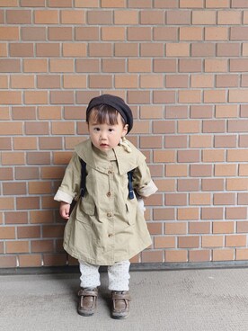 「キッズファッション」｜「アイテム（トレンチコート）」を使った、buchiさん（キッズ・90cm）の春コーディネート