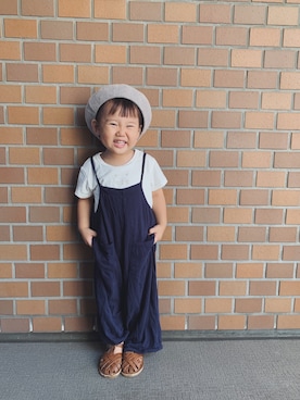 「Samansa Mos2（サマンサ モスモス）のアイテム（帽子）」を使った、buchiさん（キッズ・90cm）の夏コーディネート