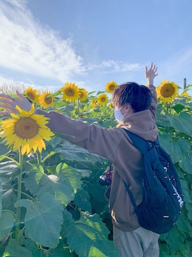 「アイテム（パーカー、ブラウン系）」を使った、shoheiさん（メンズ・174cm）の冬コーディネート