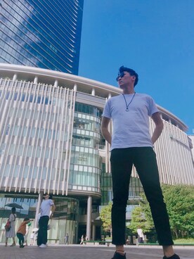 「ルクア大阪」｜しゅーぞーさん（メンズ・187cm）の夏コーディネート