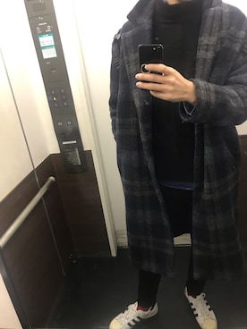 「zozoデニム」｜「アイテム（チェスターコート）」を使った、しゅーぞーさん（メンズ・187cm）の冬コーディネート