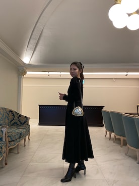 「DHOLIC（ディーホリック）のアイテム（ドレス）」を使った、mさん（レディース・167cm）の冬コーディネート