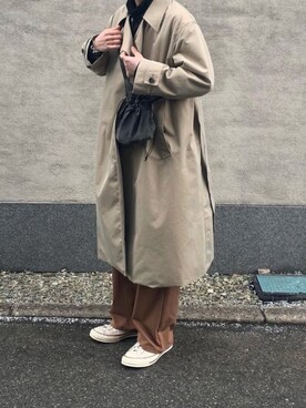 「FUDGE」｜「アイテム（トレンチコート）」を使った、kidさん（メンズ・180cm）の冬コーディネート