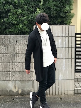 「GU（ジーユー）の（GU）スキニーフィットジーンズ（MEN ⁄ ジーンズ）」を使った、SYOさん（メンズ・175cm）の秋コーディネート