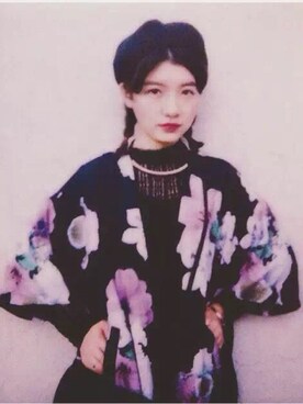 「MONKI（モンキ）のアイテム（ピーコート）」を使った、今今妗公子さん（レディース・163cm）の冬コーディネート