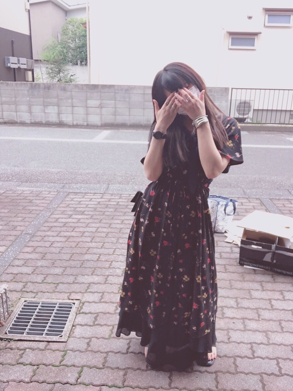 「EMODAのストライプ シアー ワイドパンツ（その他パンツ、ブラック系）」を使った、Raccoonさん（レディース・154cm）の夏コーディネートの1枚目の写真