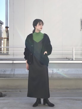 「SUPERTHANKS」｜「アイテム（ブーツ）」を使った、芹  菜さん（レディース・164cm）の冬コーディネート