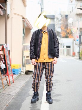 「CABANE de ZUCCa（カバンドズッカ）のアイテム（シューズ）」を使った、ゆーさん（メンズ・169cm）の冬コーディネート