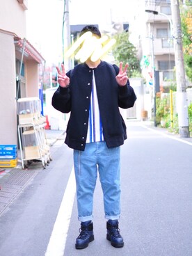 「CABANE de ZUCCa（カバンドズッカ）のアイテム（ジャケット/アウター）」を使った、ゆーさん（メンズ・169cm）の春コーディネート