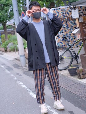 「CABANE de ZUCCa（カバンドズッカ）のアイテム（パンツ）」を使った、ゆーさん（メンズ・169cm）の秋コーディネート