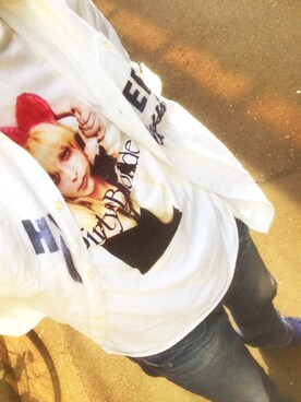 「HYSTERIC GLAMOUR（ヒステリックグラマー）のSP加工デニム スリムストレートパンツ（デニムパンツ）」を使った、mさん（メンズ・183cm）の春コーディネート
