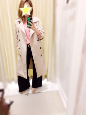 「SpRay PREMIUM（スプレイプレミアム）のアイテム（トレンチコート）」を使った、chironn.さん（レディース・156cm）の春コーディネート