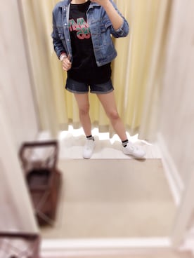 「SpRay PREMIUM（スプレイプレミアム）のアイテム（デニムジャケット）」を使った、chironn.さん（レディース・156cm）の春コーディネート