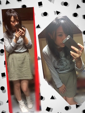 「SPINNS（スピンズ）のアイテム（ネックレス、ホワイト系）」を使った、なーしゃさん（レディース）の秋コーディネート